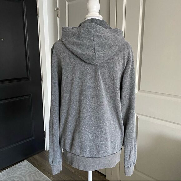 Bow & Drape Gray Long Line Hoodie with Gold Sequins Juice Cleanse Theme Size M - Picture 6 of 6
